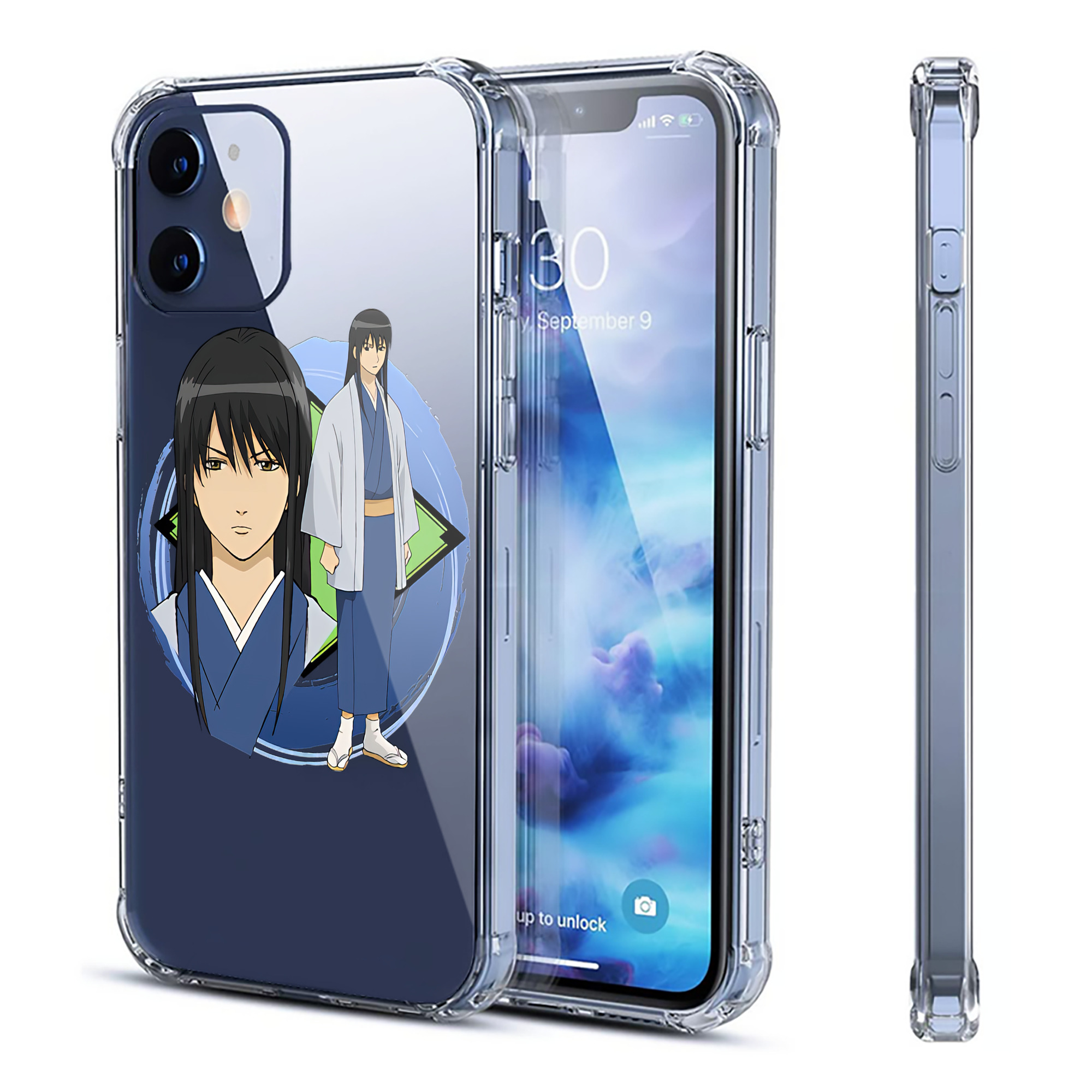 （画像用） ぎんたま 坂田銀時（さかたぎんとき） 神楽 志村新八（しむら しんぱち） GINTAMA Sakata Gintoki Kagura Shimura Shinpachi 【iPhone 12シリーズ対応】透明スマホケース（クリアソフトケース）